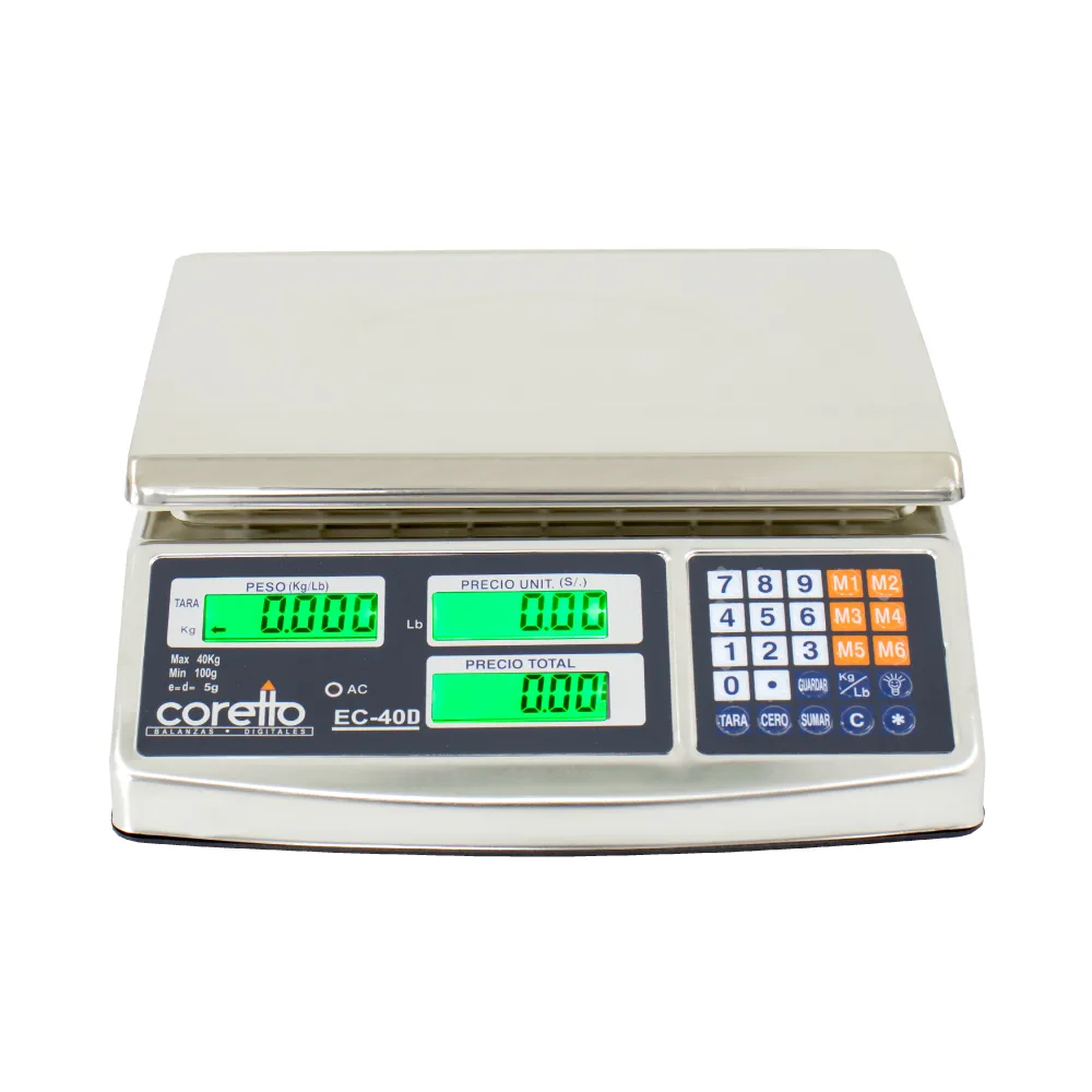 Balanza Comercial Coretto EC-40D de 40 Kilos